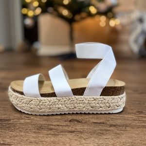 White Espirit Heeled Espadrills Size 7